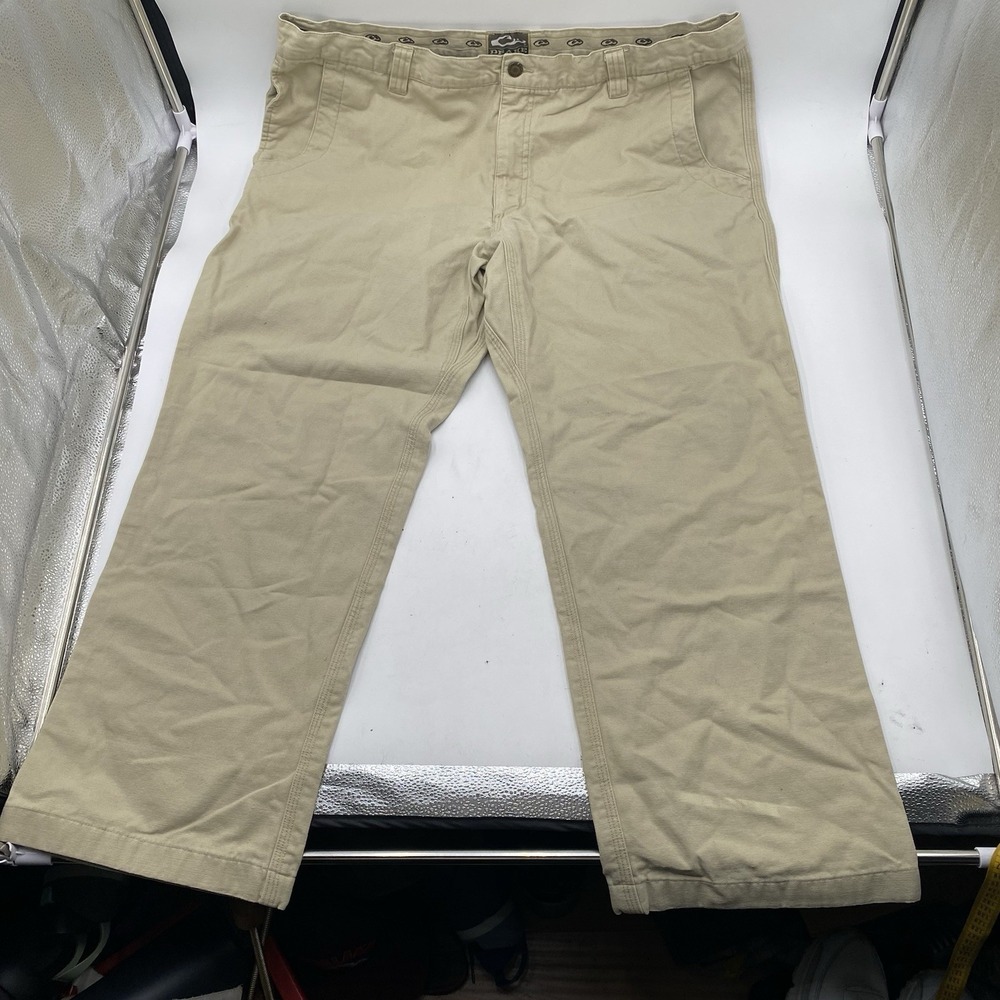 DRAKE WATERFOWL Mens Sz‎ 42x28 Khaki Canvas Hunting Outdoor Cotton Pants Green